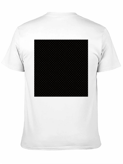 Modern Black Tee - Geometric Grid Pattern