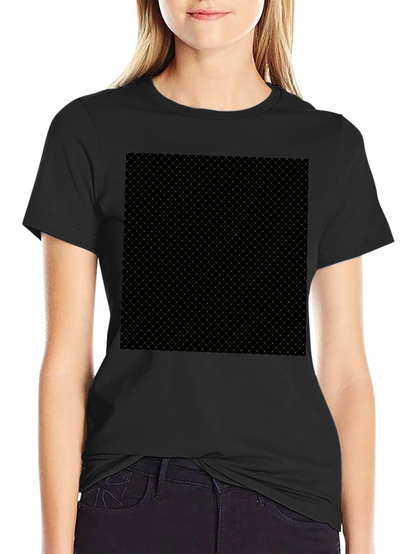 Modern Black Tee - Geometric Grid Pattern