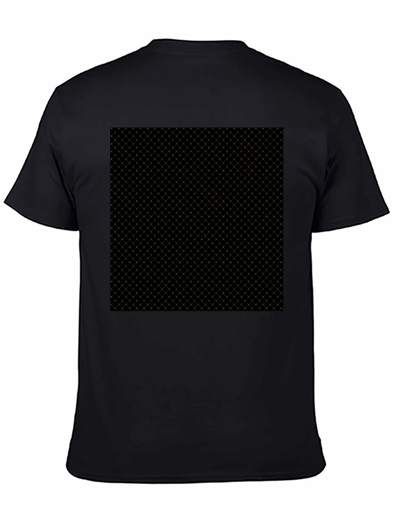 Modern Black Tee - Geometric Grid Pattern