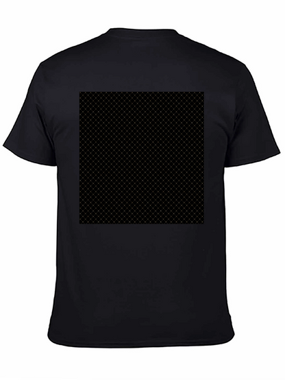 Modern Black Tee - Geometric Grid Pattern