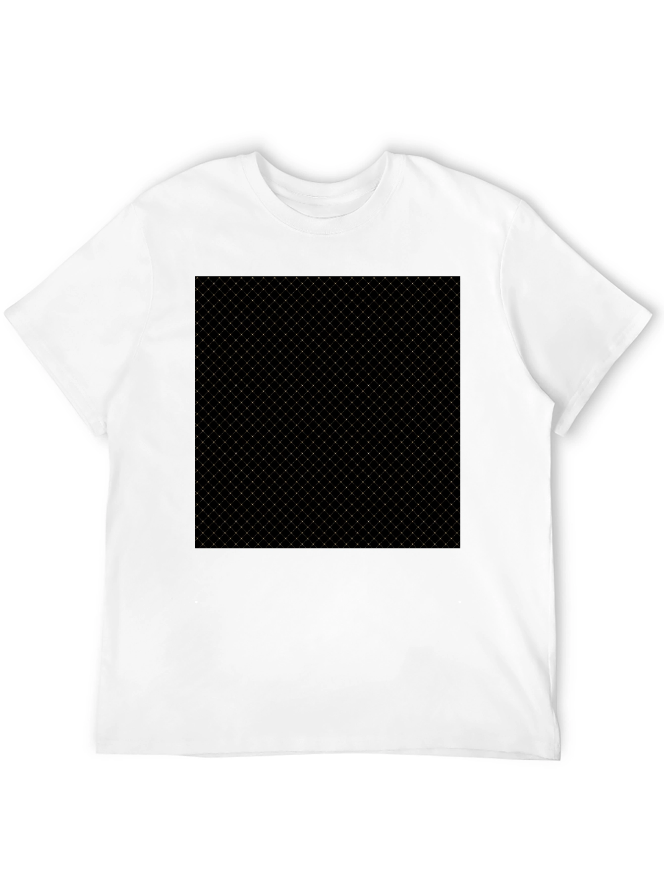 Modern Black Tee - Geometric Grid Pattern