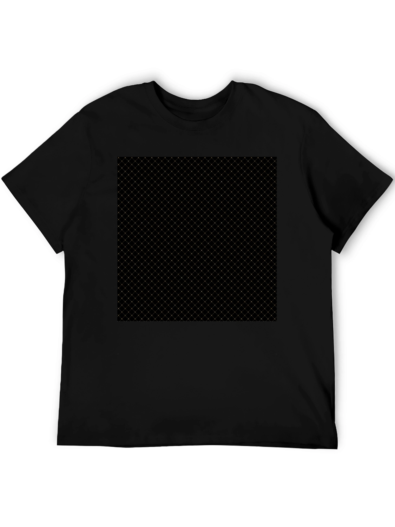 Modern Black Tee - Geometric Grid Pattern