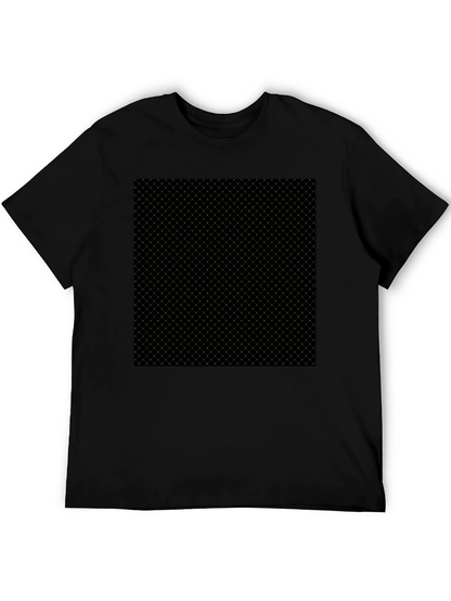 Modern Black Tee - Geometric Grid Pattern