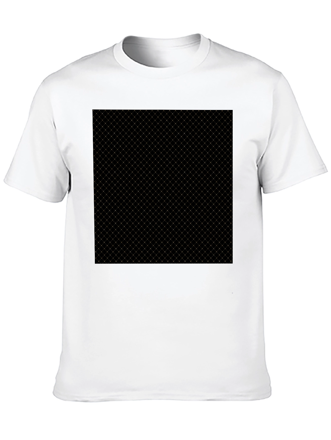 Modern Black Tee - Geometric Grid Pattern