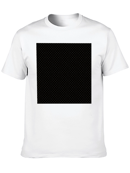 Modern Black Tee - Geometric Grid Pattern