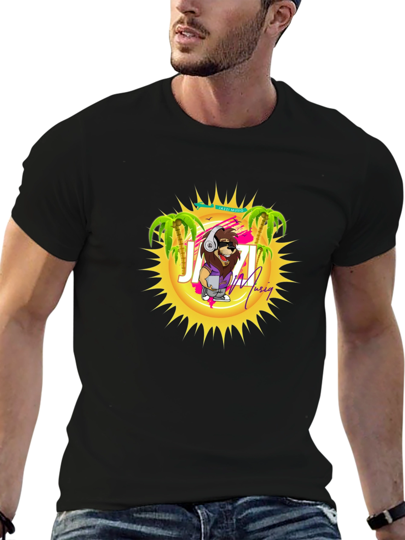 Jazzi Musiq T-Shirt - Cool Lion Graphic Tee