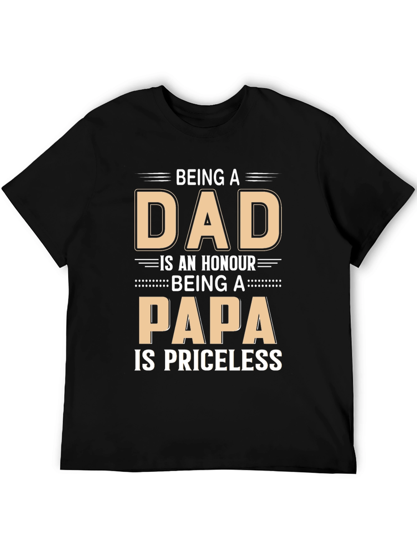 Dad Papa Honour Priceless Black T-Shirt