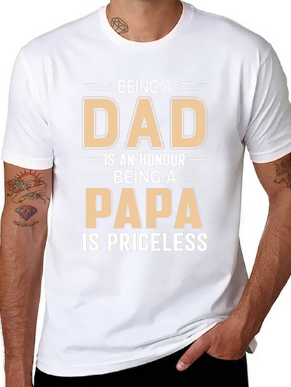 Dad Papa Honour Priceless Black T-Shirt