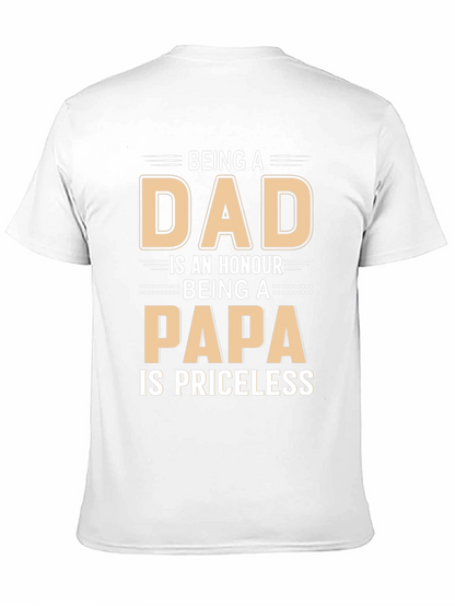 Dad Papa Honour Priceless Black T-Shirt