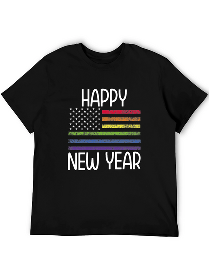 Happy New Year Pride Flag Graphic Tee