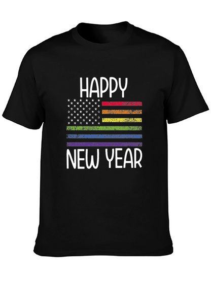 Happy New Year Pride Flag Graphic Tee