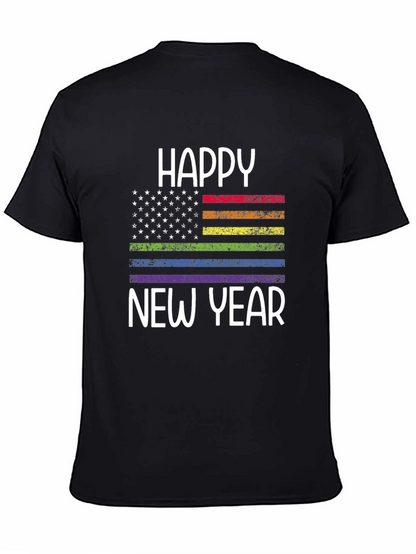 Happy New Year Pride Flag Graphic Tee