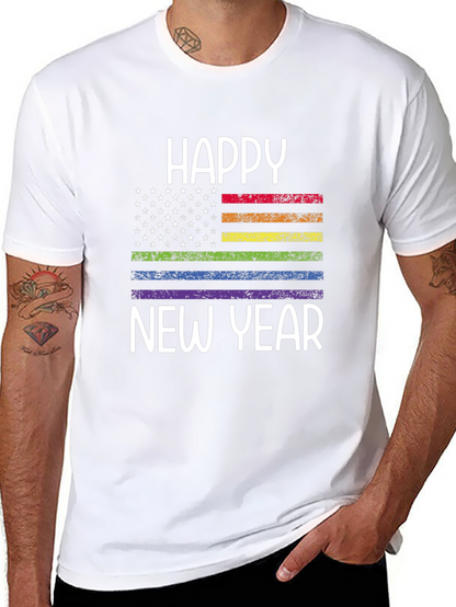 Happy New Year Pride Flag Graphic Tee
