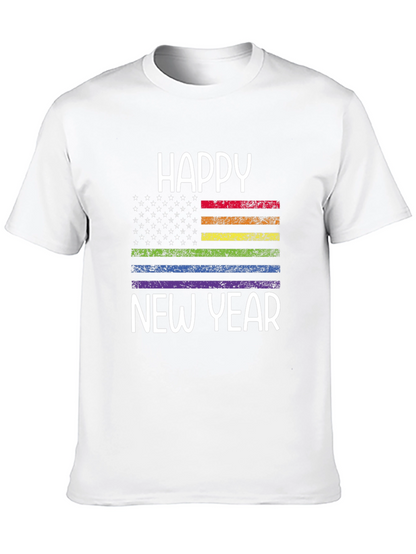 Happy New Year Pride Flag Graphic Tee