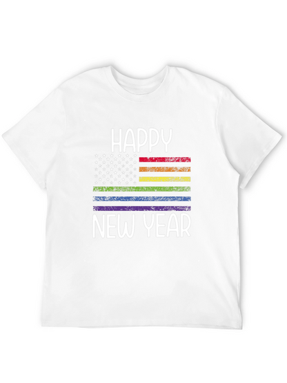 Happy New Year Pride Flag Graphic Tee