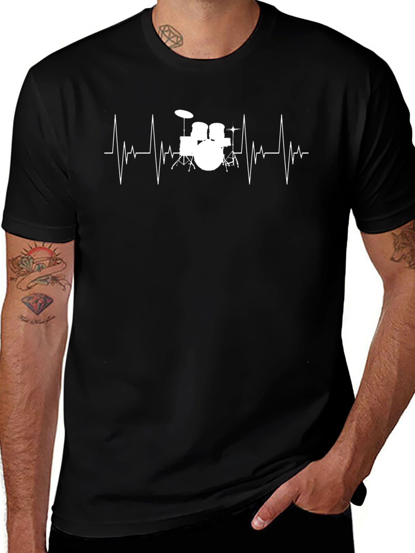 Drumbeat T-Shirt - Musicians Heartbeat Tee