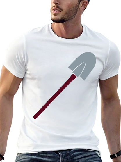 Novelty Shovel Graphic Tee - Black Cotton Blend