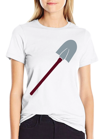 Novelty Shovel Graphic Tee - Black Cotton Blend