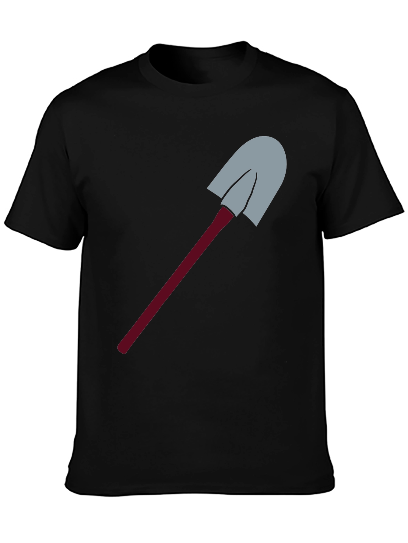 Novelty Shovel Graphic Tee - Black Cotton Blend