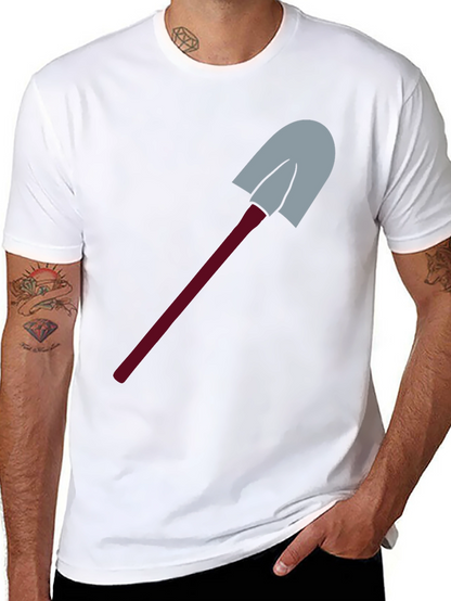 Novelty Shovel Graphic Tee - Black Cotton Blend