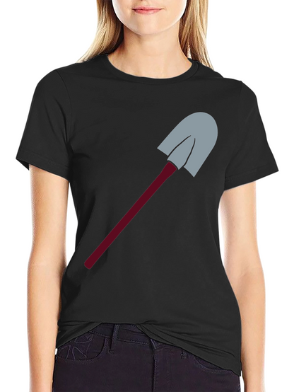 Novelty Shovel Graphic Tee - Black Cotton Blend