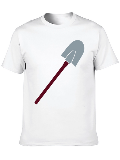 Novelty Shovel Graphic Tee - Black Cotton Blend