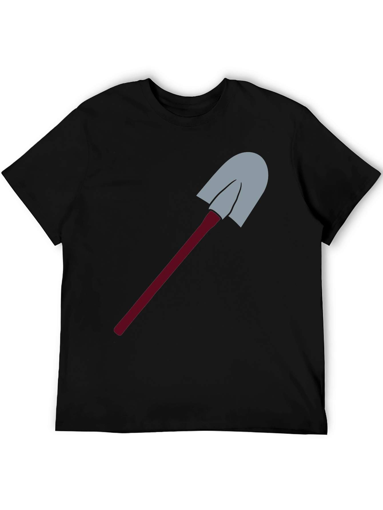 Novelty Shovel Graphic Tee - Black Cotton Blend