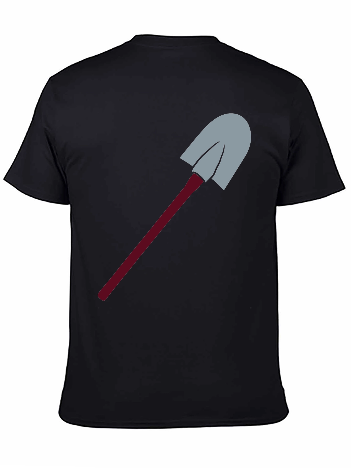 Novelty Shovel Graphic Tee - Black Cotton Blend