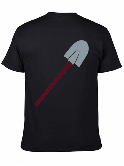 Novelty Shovel Graphic Tee - Black Cotton Blend