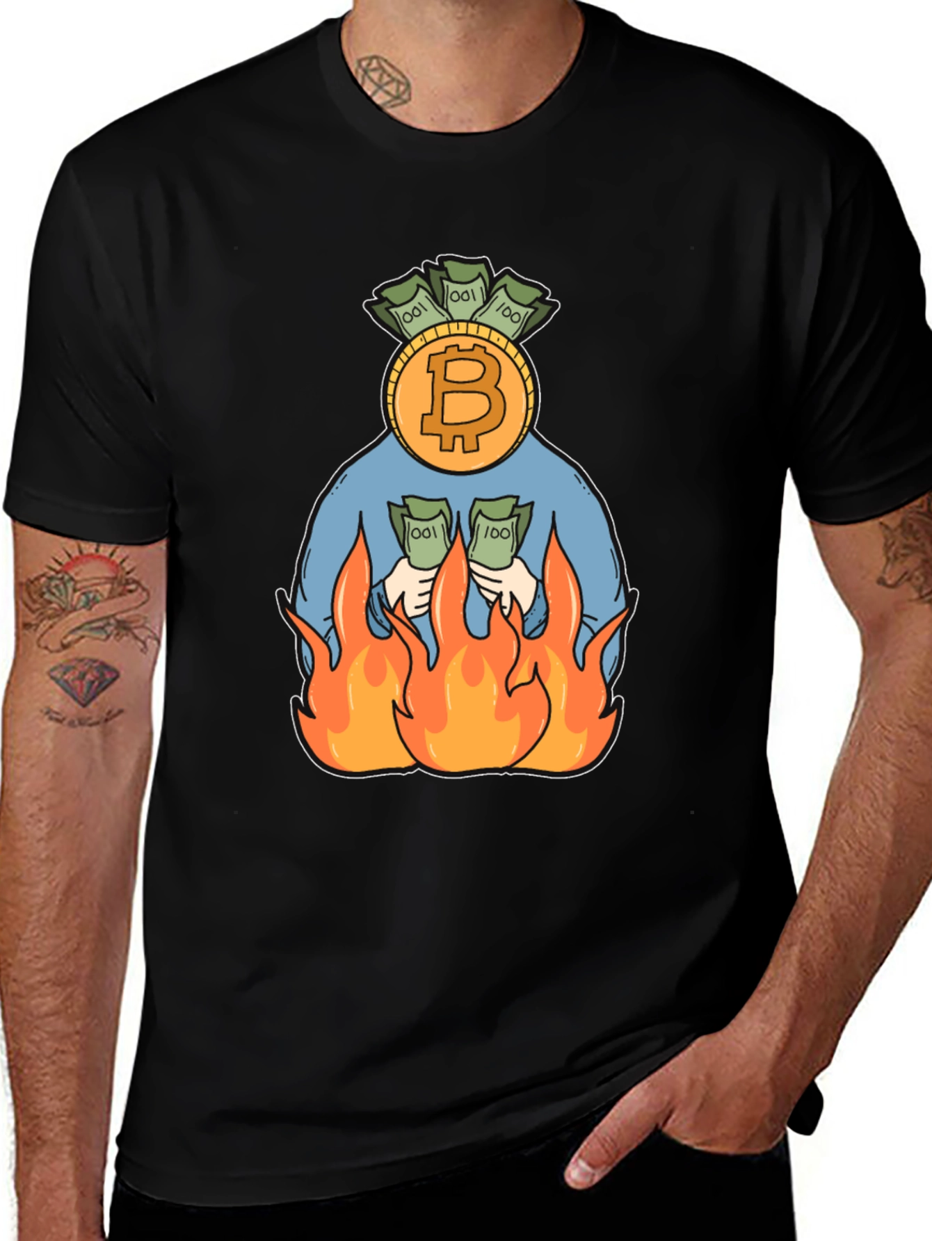 Bitcoin Burning Money T-Shirt