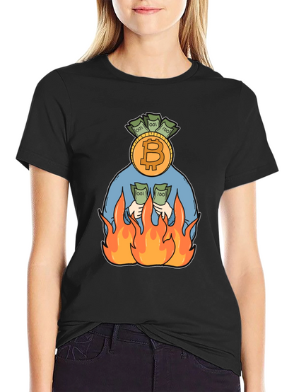 Bitcoin Burning Money T-Shirt