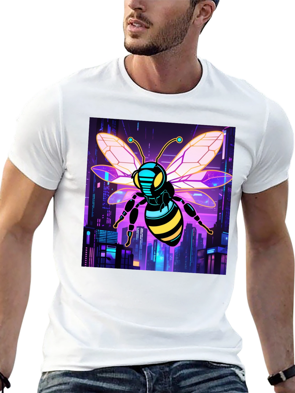 Cyberpunk Bee T-Shirt - Black