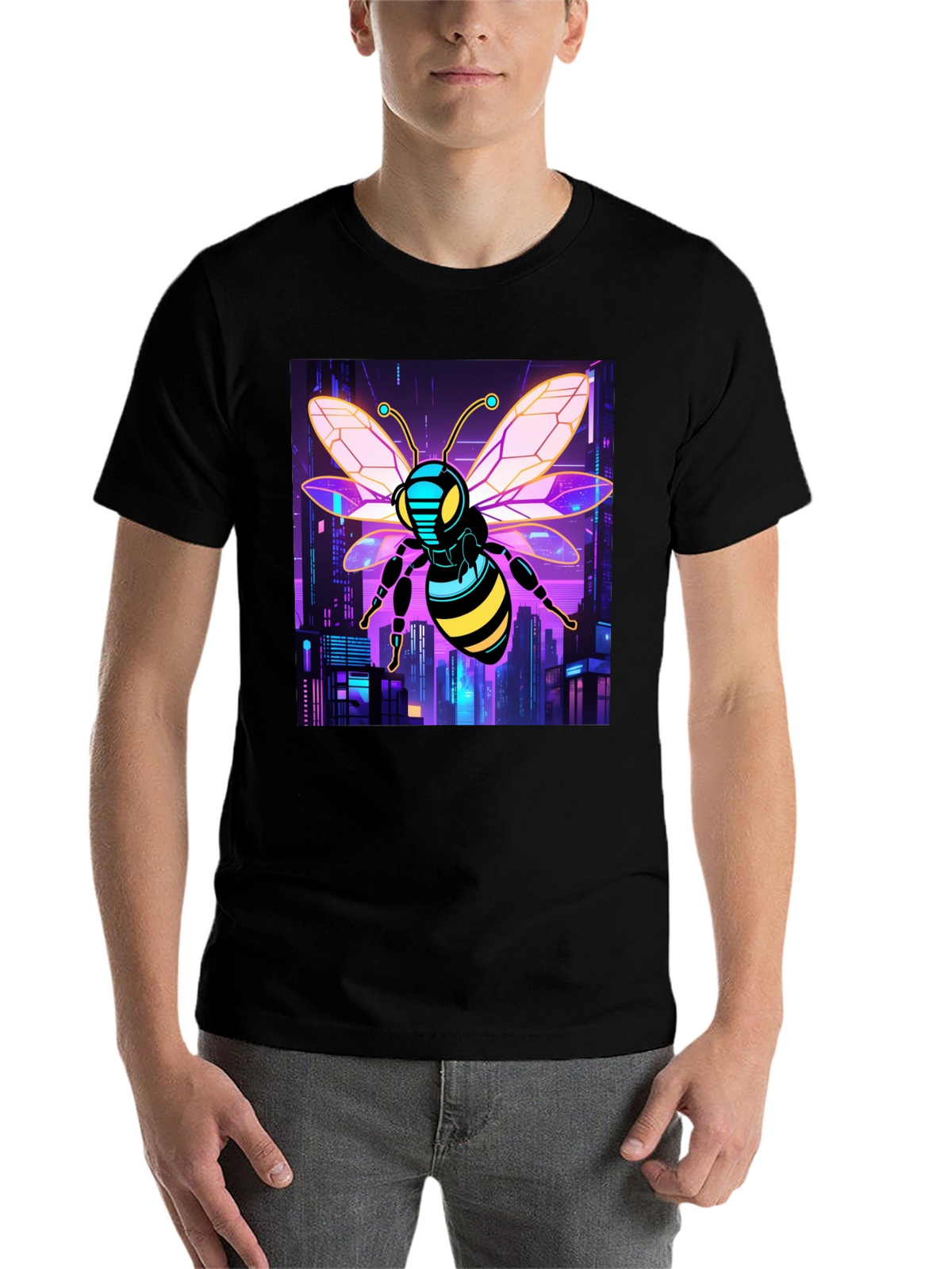 Cyberpunk Bee T-Shirt - Black