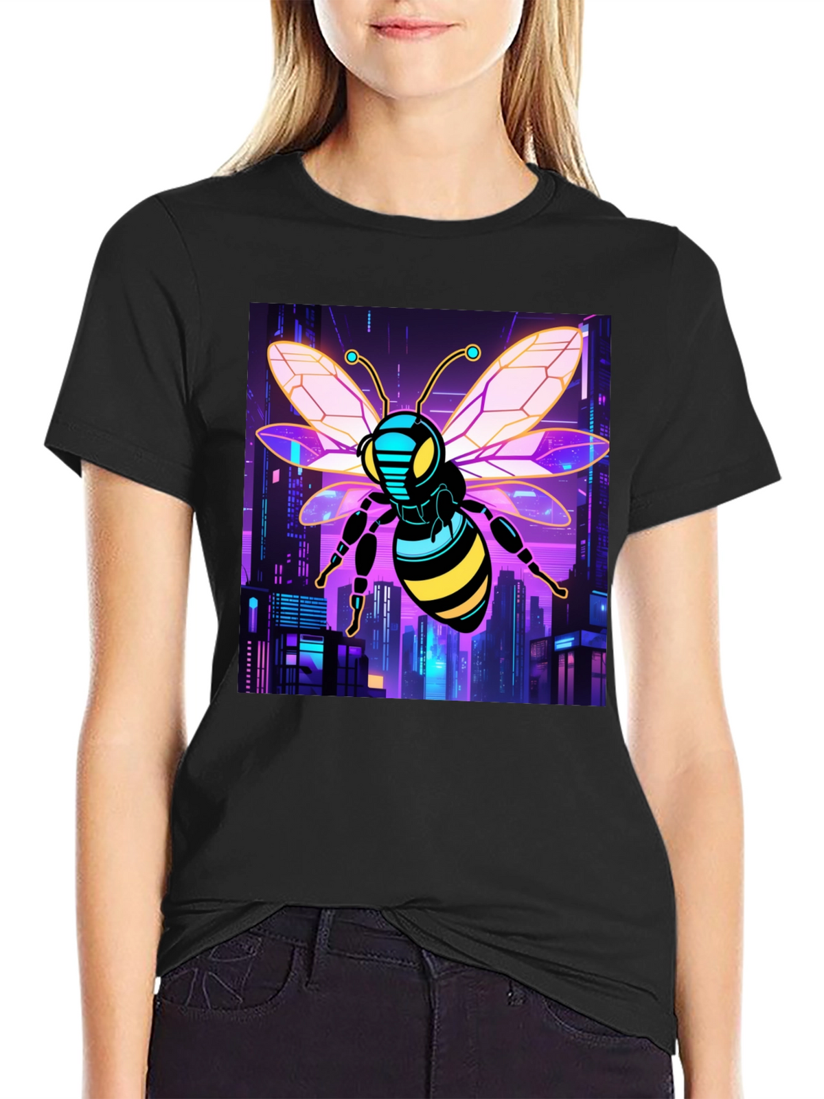 Cyberpunk Bee T-Shirt - Black