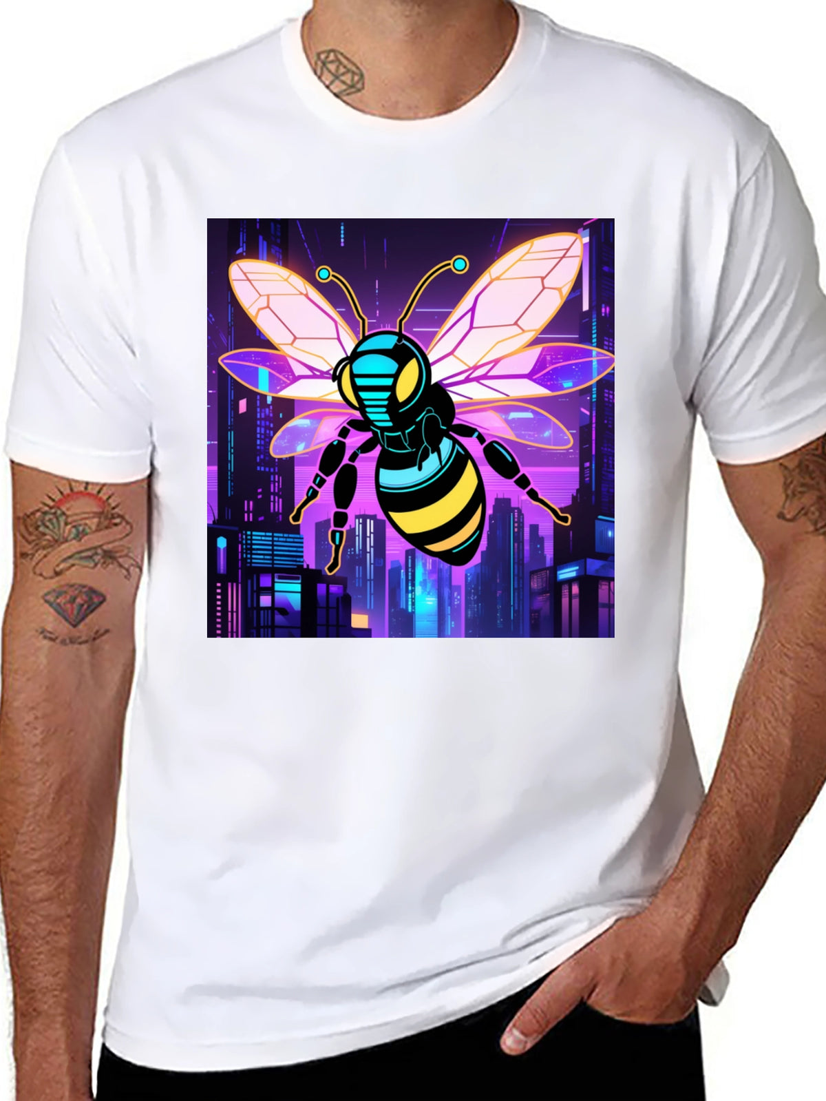 Cyberpunk Bee T-Shirt - Black
