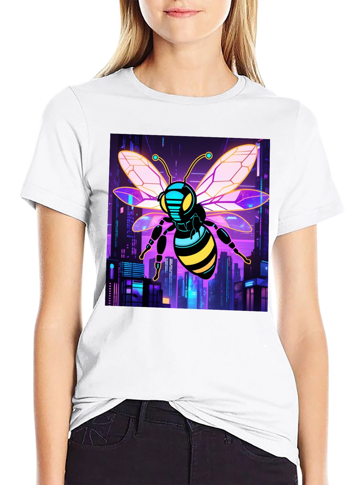 Cyberpunk Bee T-Shirt - Black