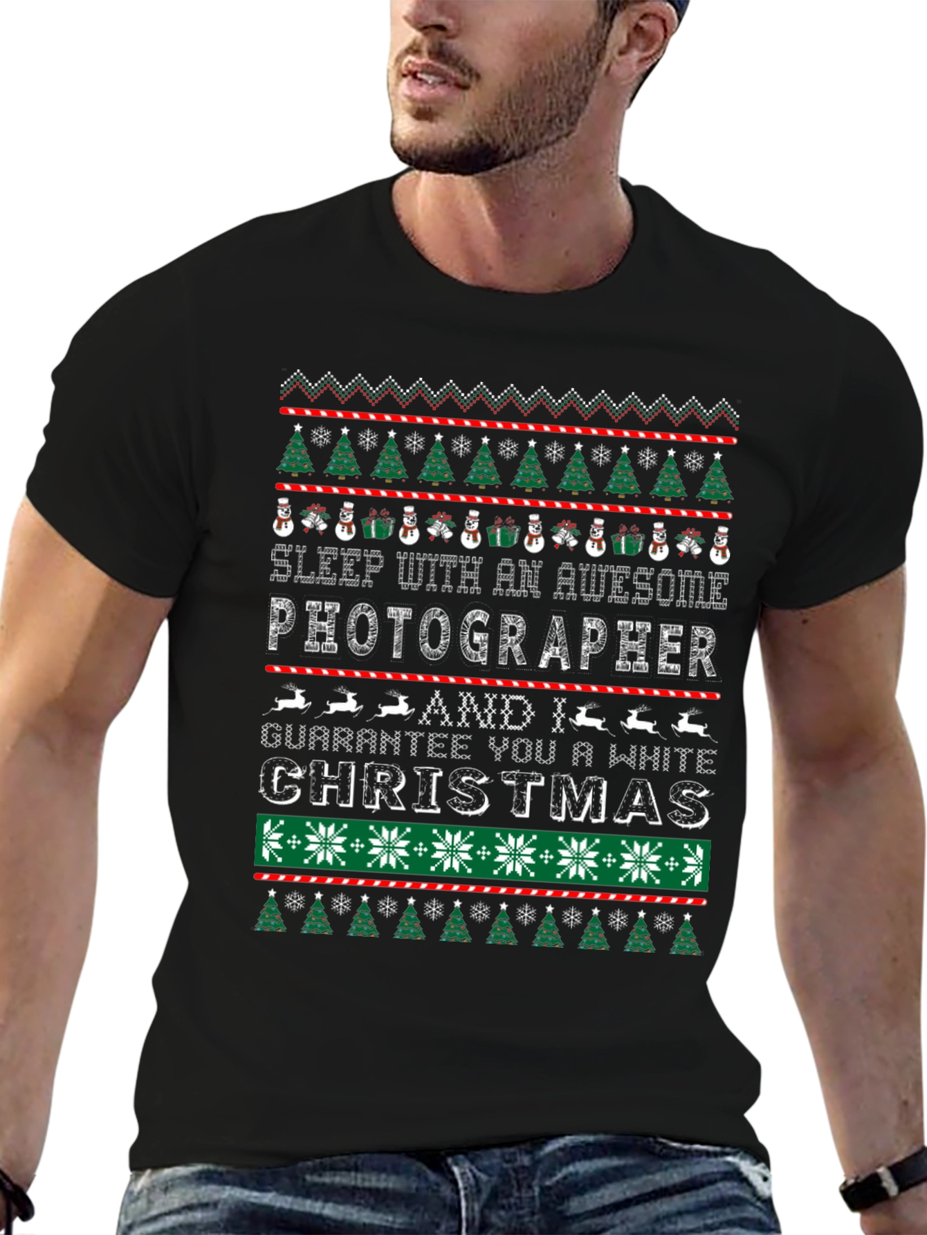 Awesome Photographer Ugly Christmas Sweater T-Shirt