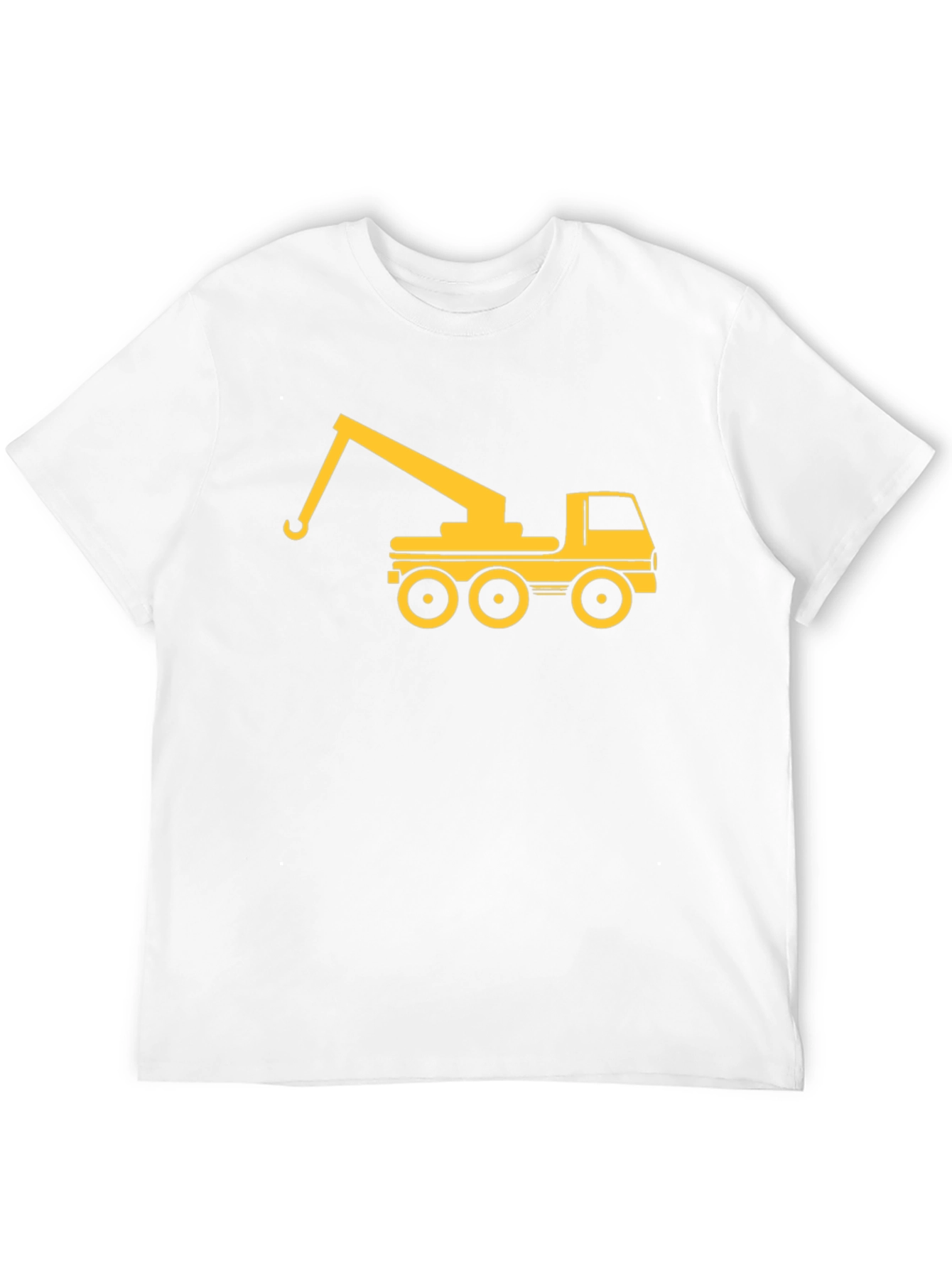 Crane Truck Graphic Tee - Black Cotton T-Shirt