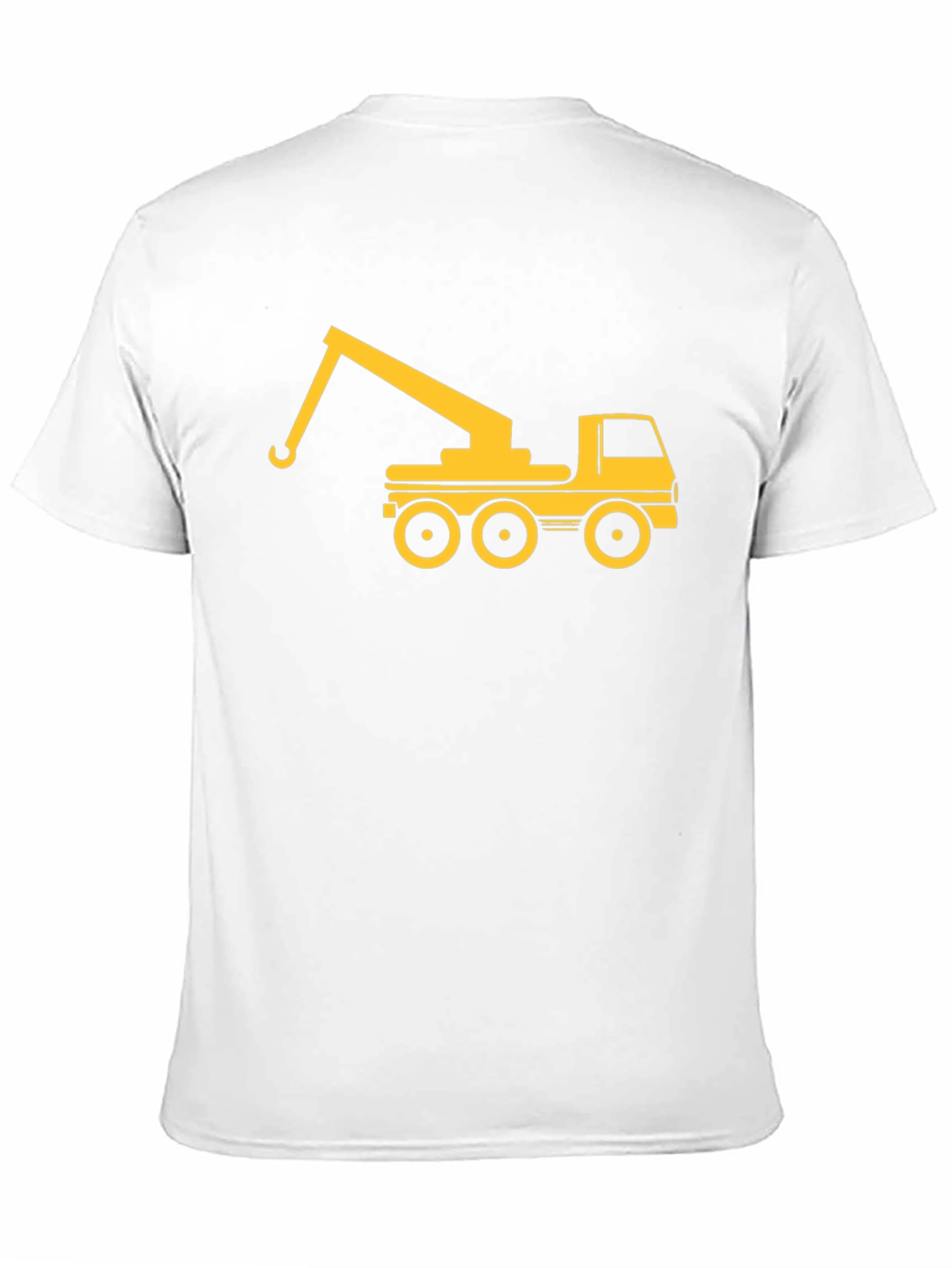 Crane Truck Graphic Tee - Black Cotton T-Shirt
