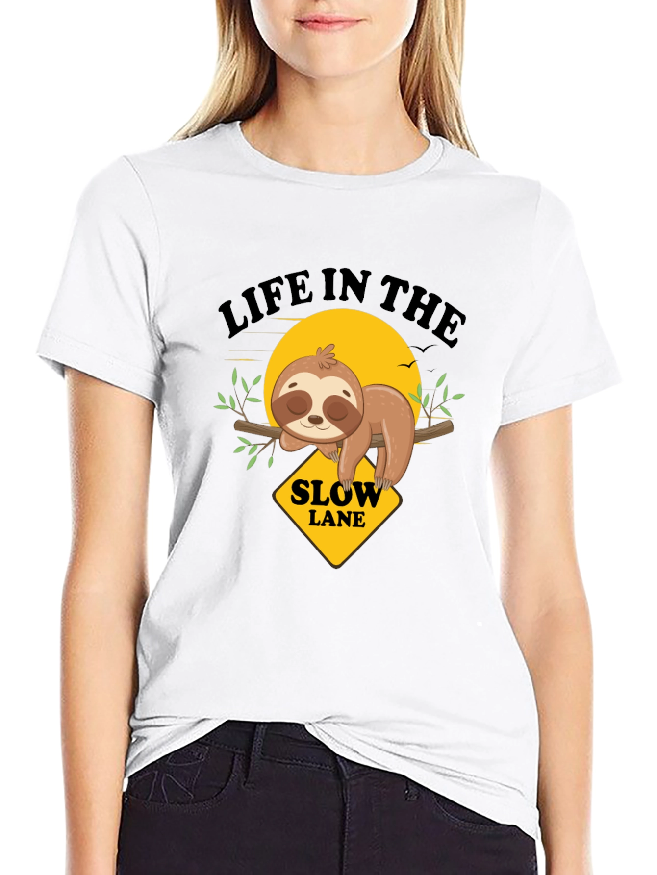 Slow Lane Sloth Graphic Tee