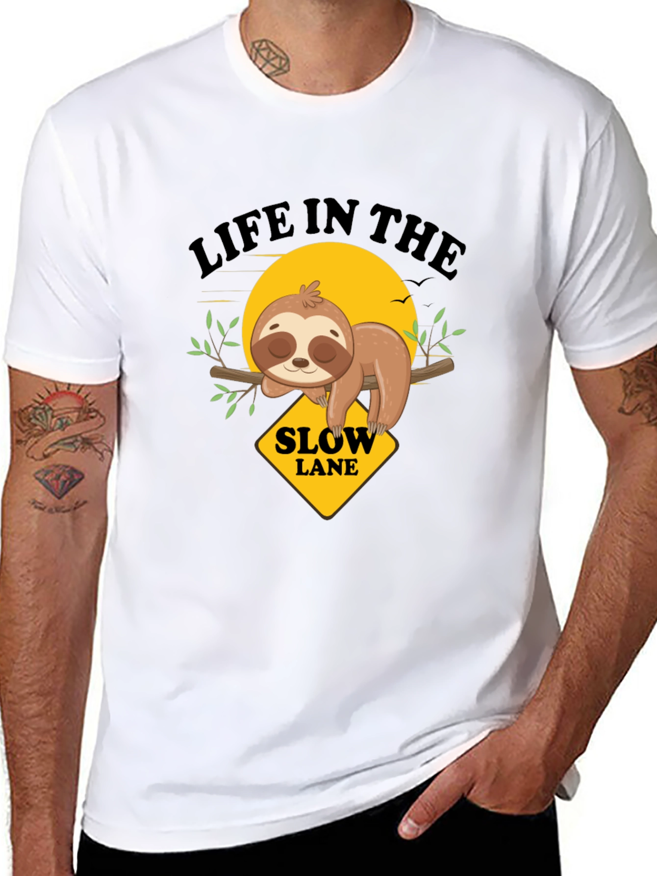 Slow Lane Sloth Graphic Tee