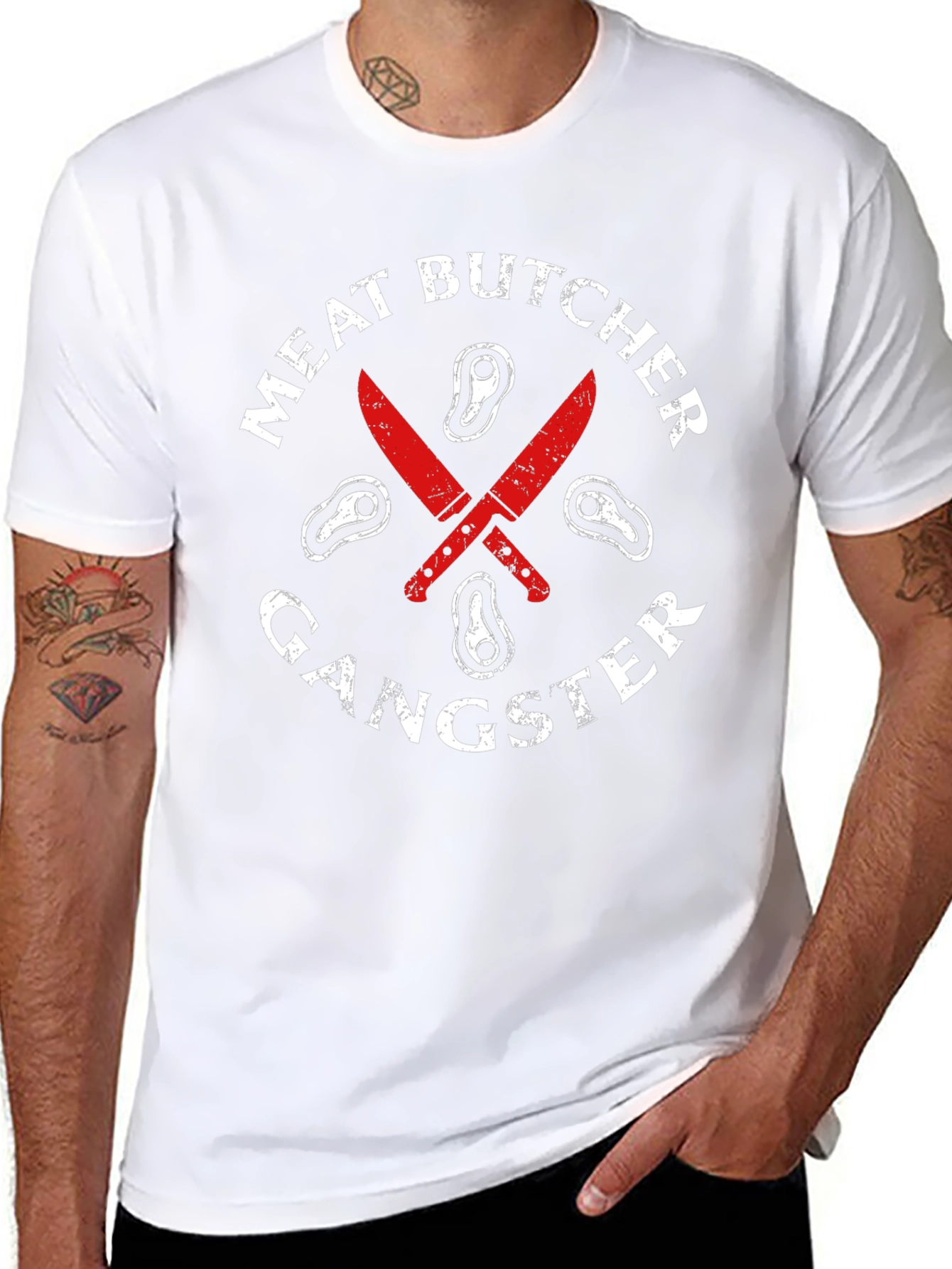 Meat Butcher Gangster Graphic T-Shirt