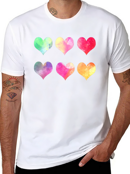 Watercolor Hearts Graphic T-Shirt