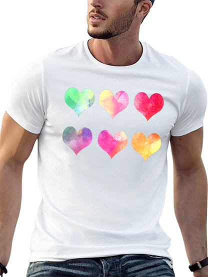 Watercolor Hearts Graphic T-Shirt