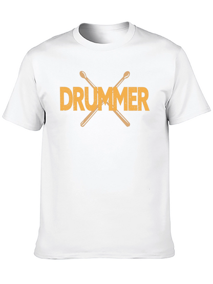 Drummer T-Shirt - Crossed Drumsticks Graphic Tee