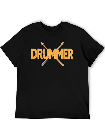 Drummer T-Shirt - Crossed Drumsticks Graphic Tee
