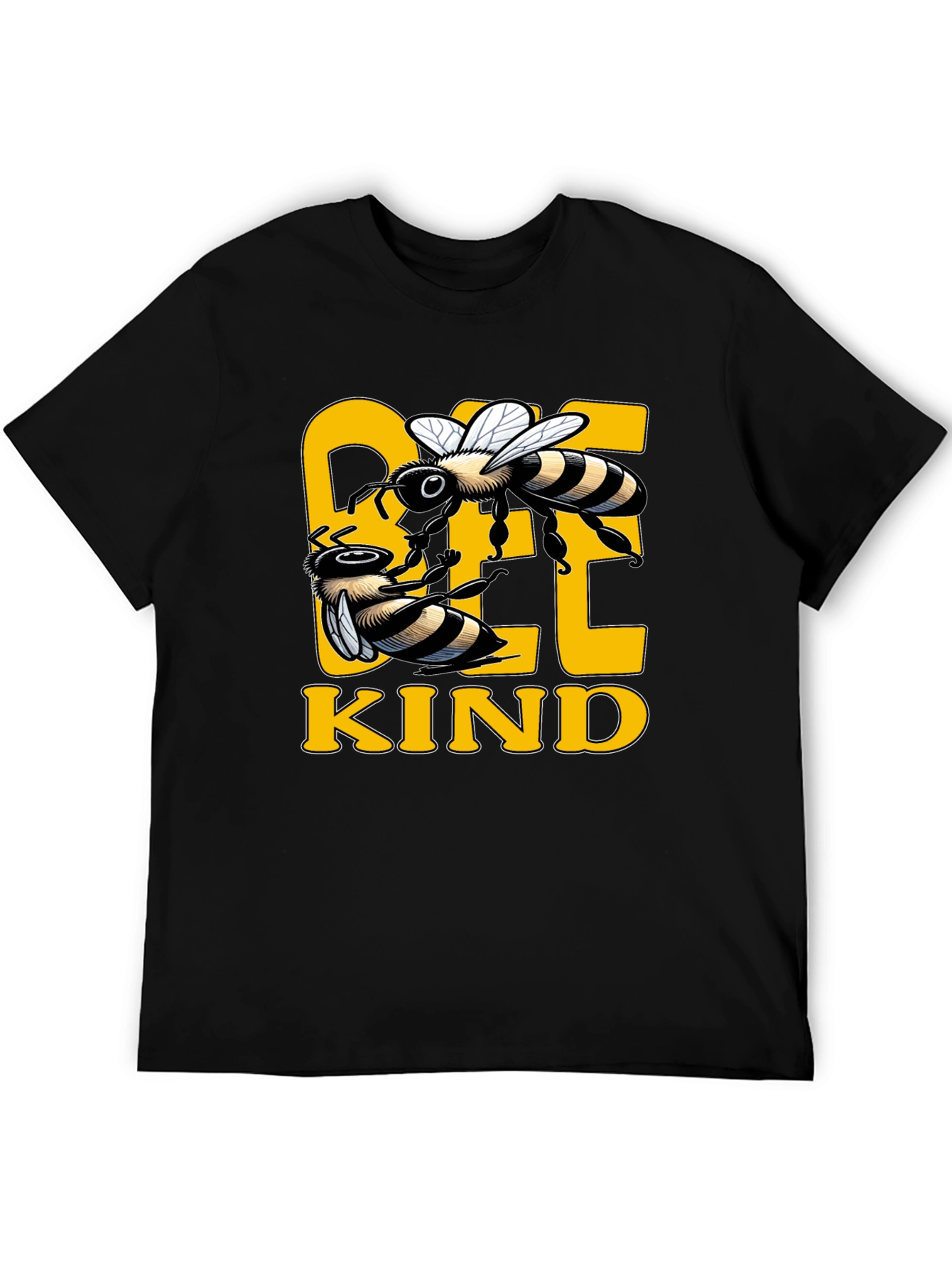 Bee Kind Graphic Tee - Black Cotton T-Shirt