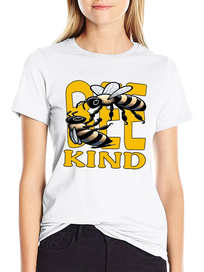 Bee Kind Graphic Tee - Black Cotton T-Shirt