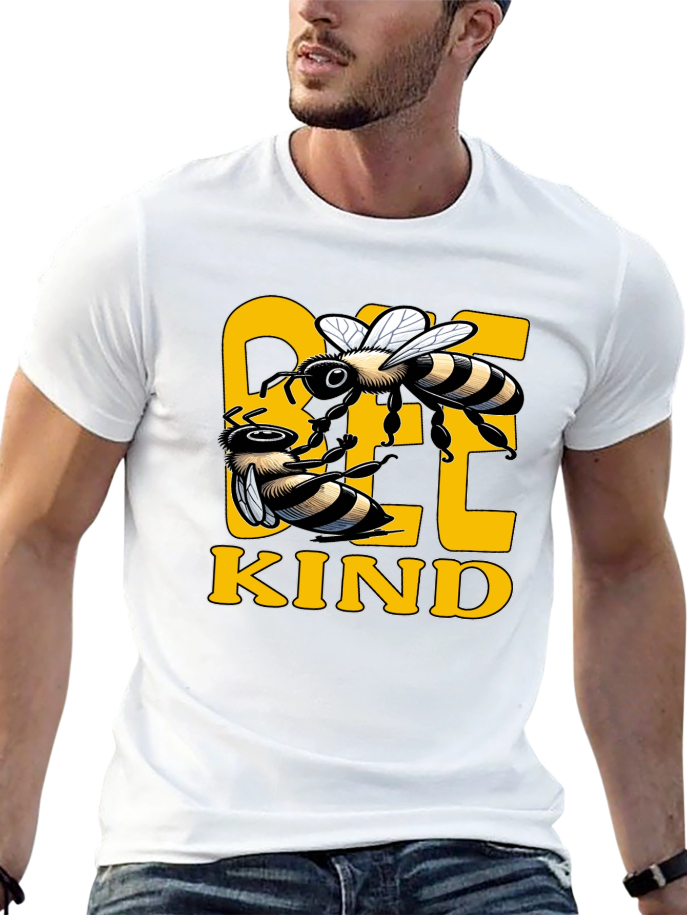 Bee Kind Graphic Tee - Black Cotton T-Shirt