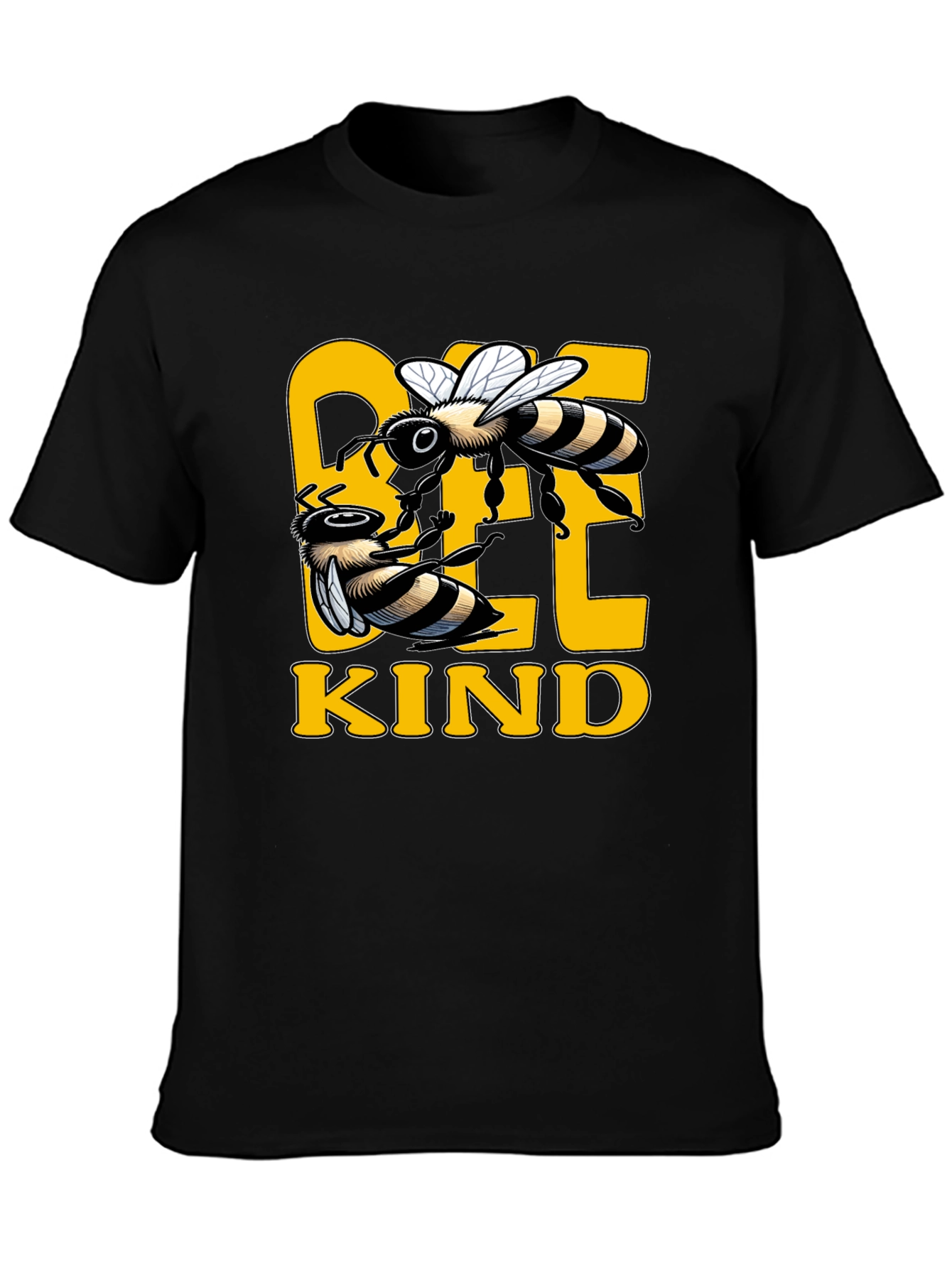 Bee Kind Graphic Tee - Black Cotton T-Shirt